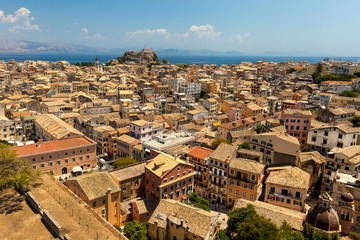 view of the Corfu town. Kerkyra, photo taken in Greece