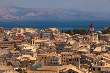 Fototapeta na wymiar Widok na miasto Korfu. Kerkyra, zdjęcie zrobione w Grecji