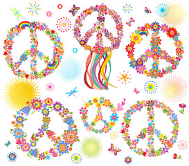 Collection of Peace flower symbol