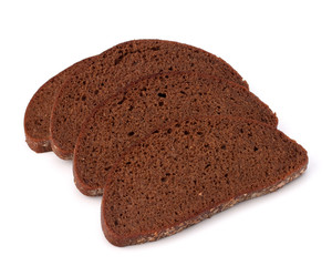 rye bread isolated on white background