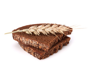 rye bread isolated on white background