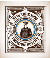 Obraz premium Vector. Nautical card