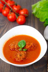 Three roasted meatballs