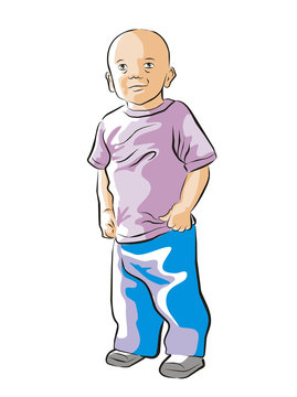 A baby with long pants