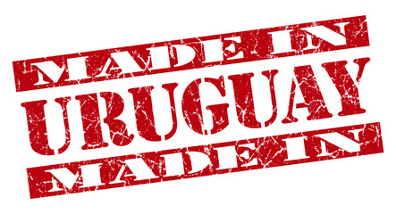 made in Uruguay grunge red stamp