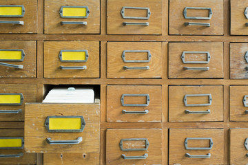 Old archive with drawers