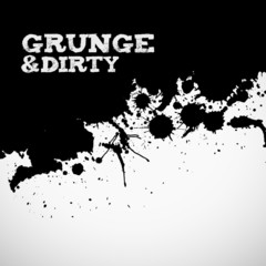 Abstract black grunge ink splats background