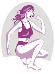 Obraz na płótnie Canvas Woman in a gym class