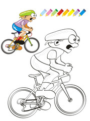 Cyclist illustration Coloring