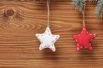 Fototapeta na wymiar vintage christmas decorative stars hanging