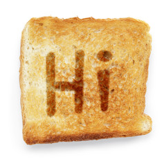 slice of bread says hi