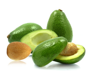 avocado on white background