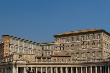 Fototapeta na wymiar Buildings in Vatican, the Holy See within Rome, Italy. Part of S