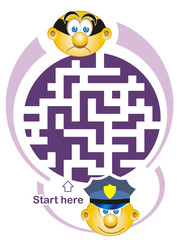 Maze game: policeman and thief