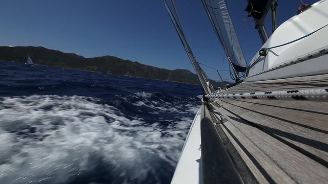 Sailboat. Luxury yacht. Sailing. Vacation. (HD)