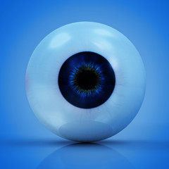 Human Eye on blue background