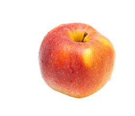 ripe red apple on a white background