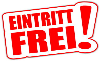 Eintritt frei Sticker rot  #131017-svg06