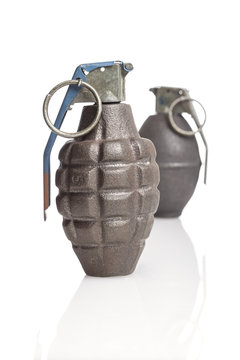 A pair of hand grenades