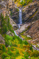 Fototapeta na wymiar One of many glacier waterfalls in Cascade Canyon - Grand Tetons