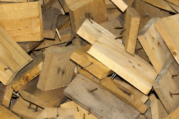 piece of wood with nails as background