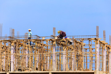 labor working in construction site