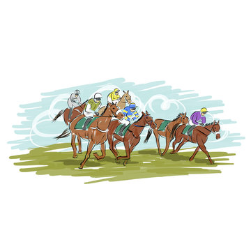 Horse racing, sketch for your design