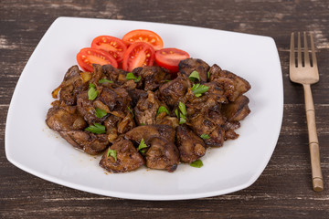 Chicken liver stir fry