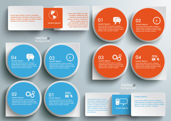 Infographic Drops Batched Rectangles Blue Orange