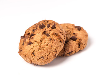 chocolate chip cookie isolated on white background 