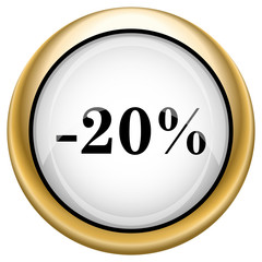 20 percent discount icon