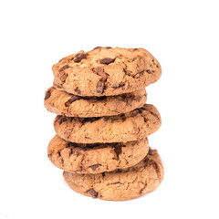 chocolate chip cookie isolated on white background 
