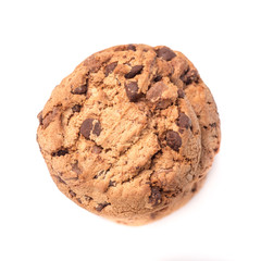 chocolate chip cookie isolated on white background 