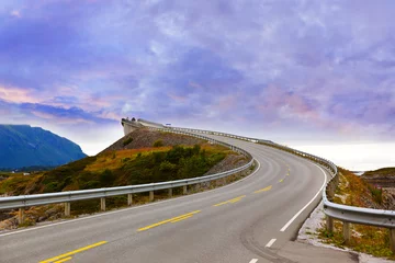 Peel and stick wall murals Atlantic Ocean Road Fantastic bridge on the Atlantic road in Norway