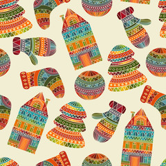 Vector Seamless Winter Christmas Pattern