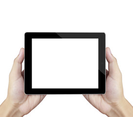 touch- tablet in hands