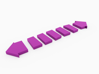 Purple arrows concept isolated