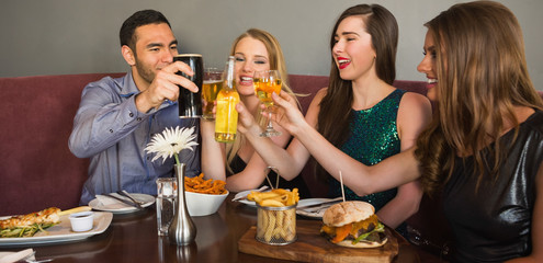 Friends having dinner together