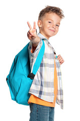 Boy with backpack