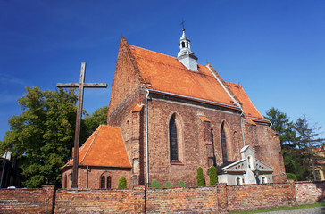 Fototapeta na wymiar Gothic parish church in Ostrzeszow, Poland.