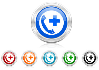 Fototapeta premium emergency call icon vector set