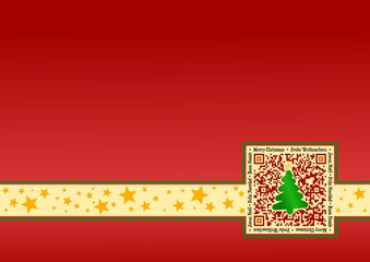 International Christmas-Card with QR Code - Red