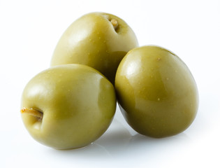 Green olive isolated