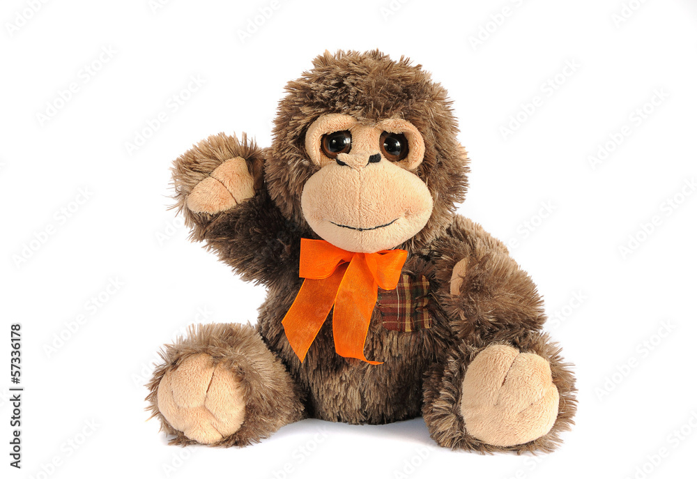 Wall mural plushy monkey toy