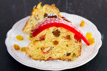 Christmas cake on plate