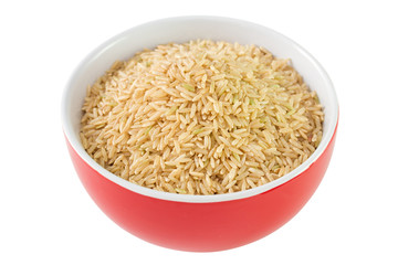 rice integral in red bowl