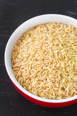 rice integral in red bowl