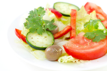 salad on white plate