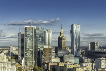 Fototapeta premium Widok z lotu ptaka w centrum Warszawy