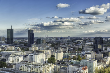 Obraz premium Widok z lotu ptaka w centrum Warszawy